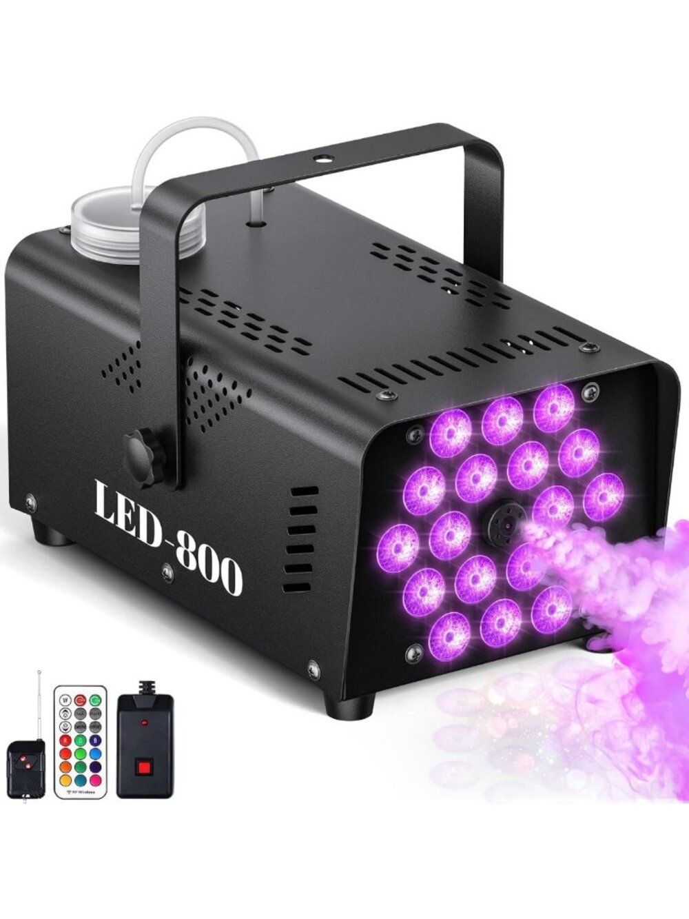 800W Fog Machine with Lights, 3500CFM Smoke Machine for Halloween